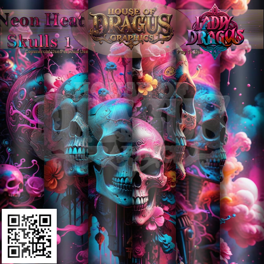 (image for) HODGLD- Neon Heat Skulls Papers